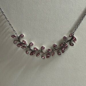 Retired Touchstone pink vine necklace